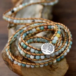 Bohemian Style 5 Layer Multi Turn Braided Natural Beaded Bracelet 5