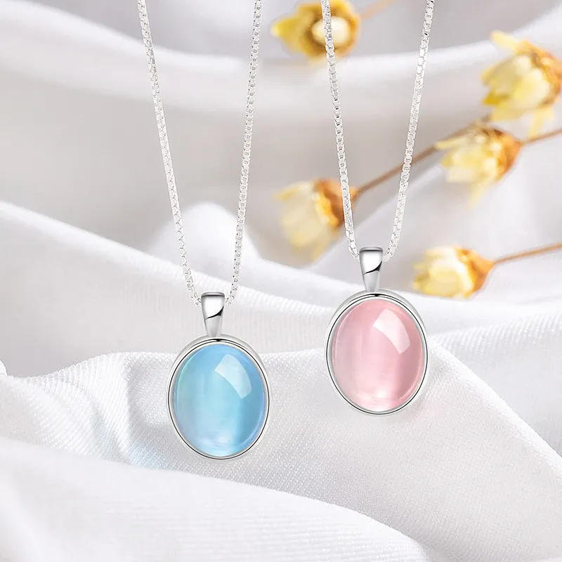 Natural Rose Quartz Oval Pendant 4