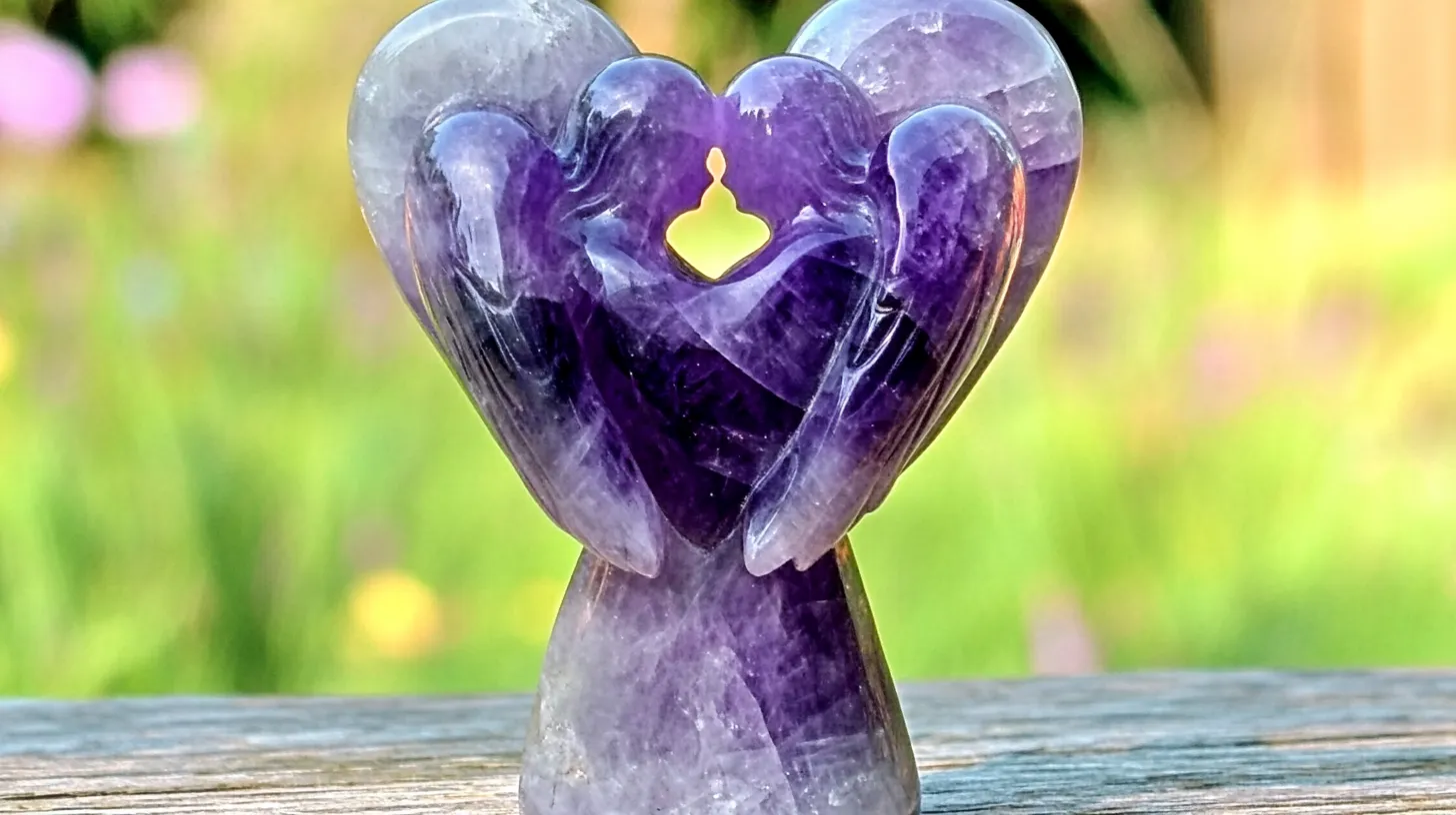A purple amethyst crystal carved angel figur 9a1ed80d 82b2 431c 9e67 22a5d28f3453