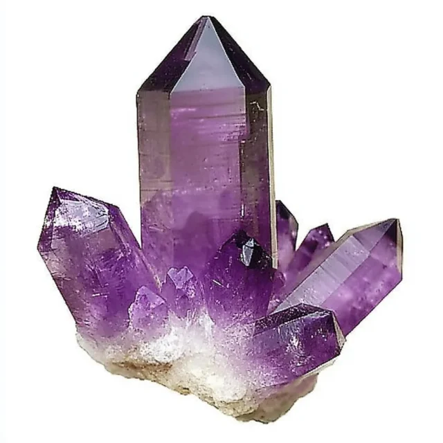 A purple crystal cluster white background tr 135777b3 fd50 43ef b670 e7792ff3e999